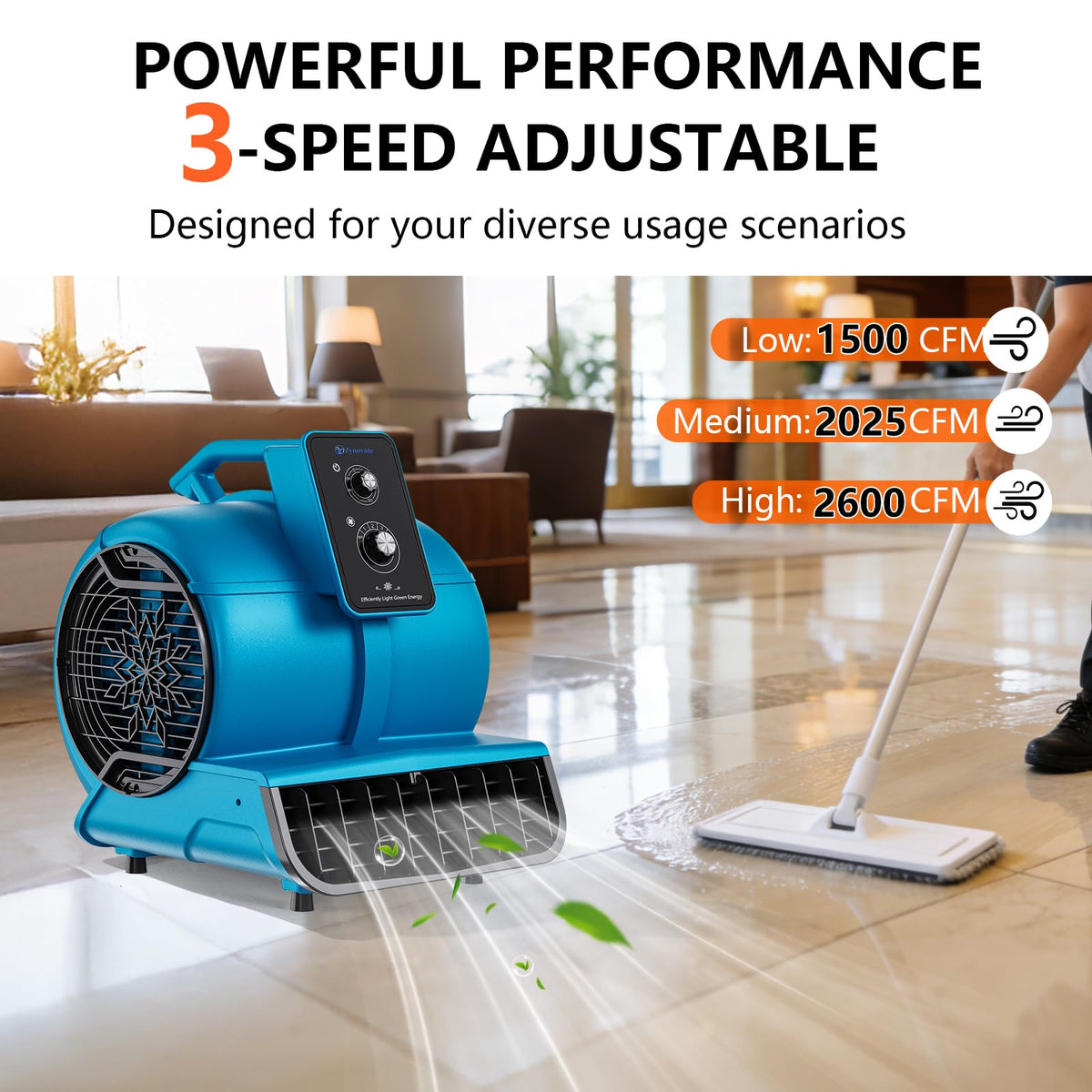 1/2 HP 2600 CFM Air Mover Fan Z7297