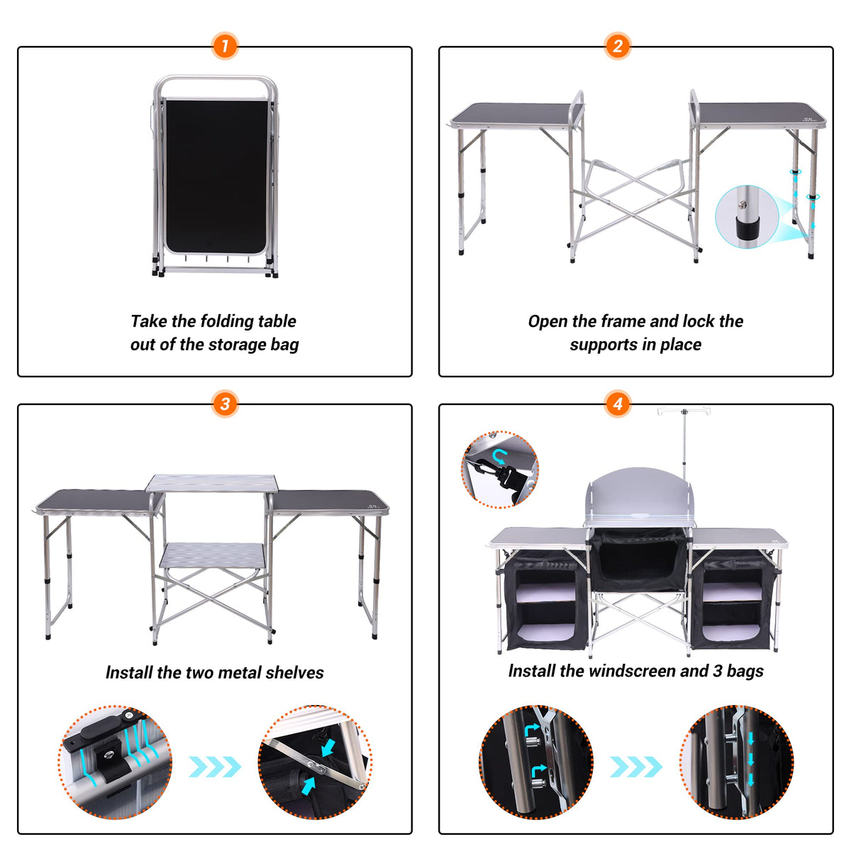 Folding Camping Cook Table A536611