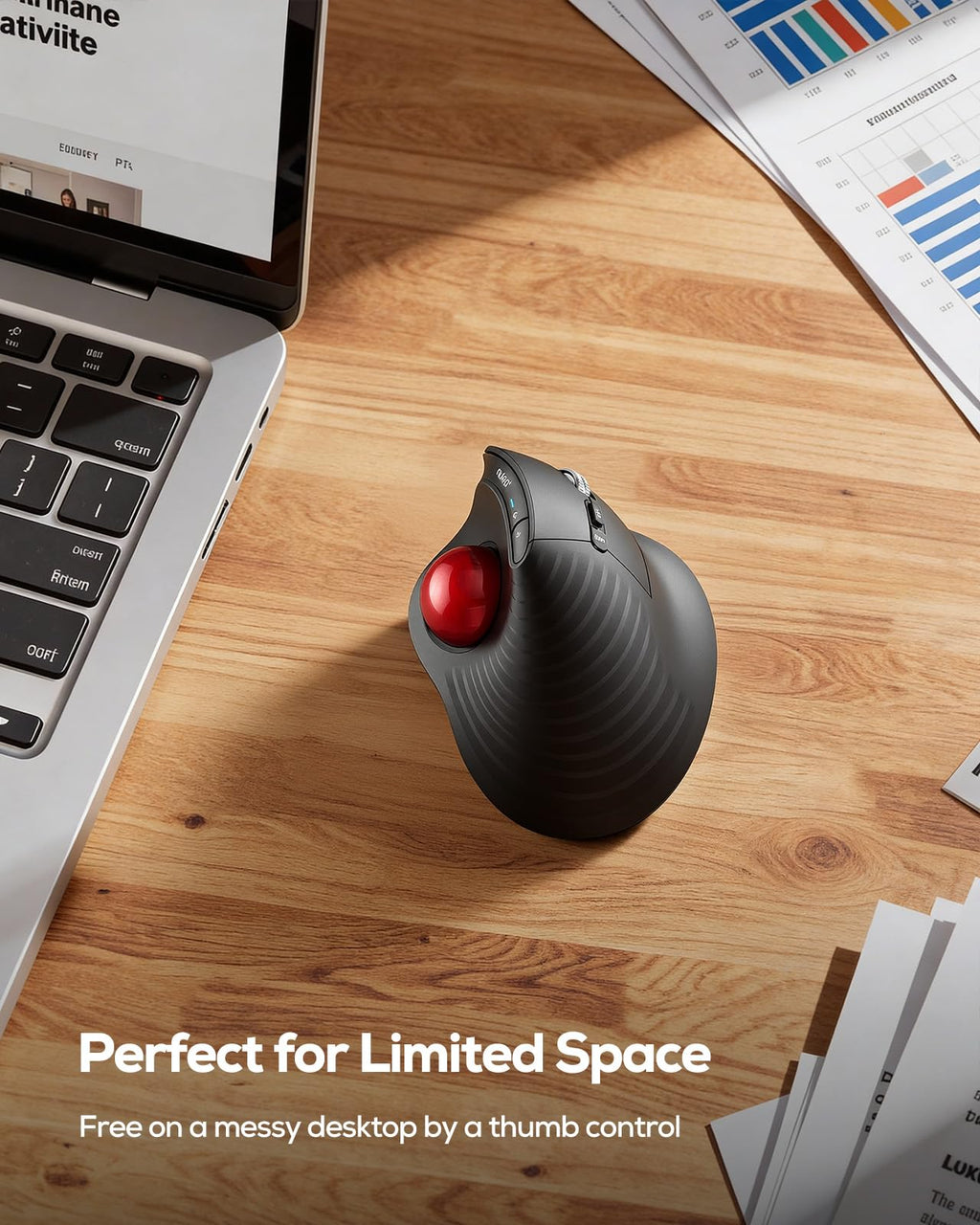 Wireless Ergonomic Vertical Trackball Mouse A497
