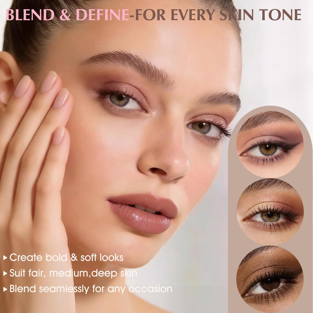 Mauve Pink Grey Brown Matte Eyeshadow Palette with Brush T9680