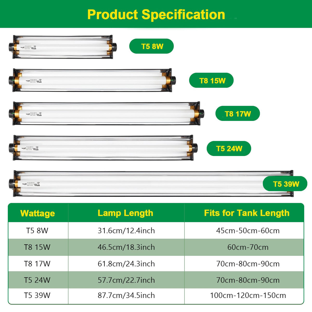 22 Inch 24W UVB Reptile Light Fixture S286