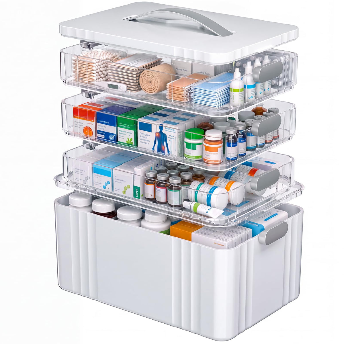 4-Tier Medicine Organizer Storage Box J457654