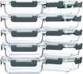10 Pack 22 oz Glass Food Storage Containers with Lids H17642