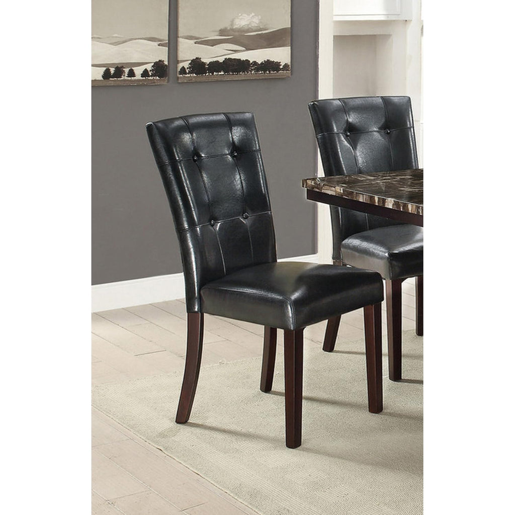 Black Faux Leather Dining Chairs Set of 2 X30162