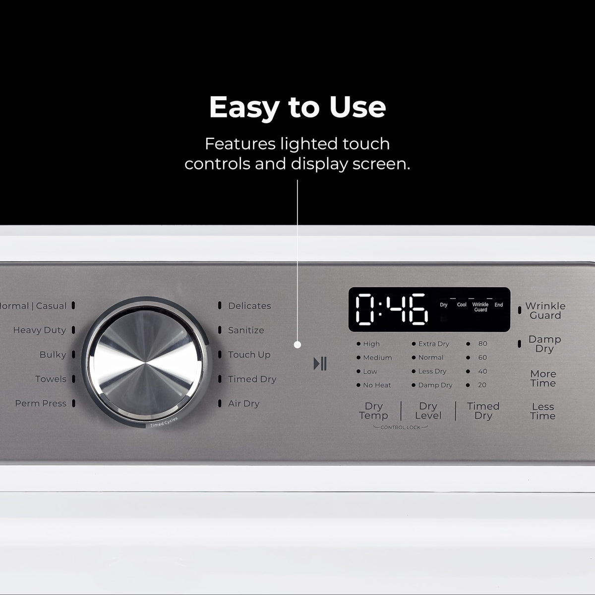 7.0 cu. ft. Front Load Electric Dryer - White G443