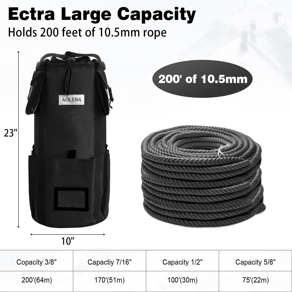 Arborist Rope Storage Bag Large Capacity 1680D Thicken Nylon with Hand Straps V861507