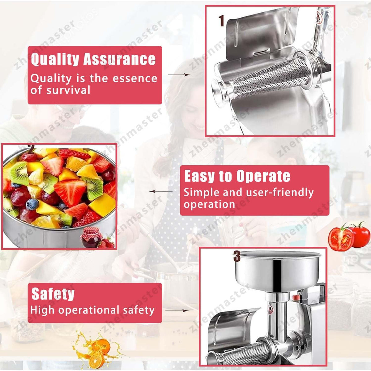 450W Stainless Steel Electric Tomato Strainer S426