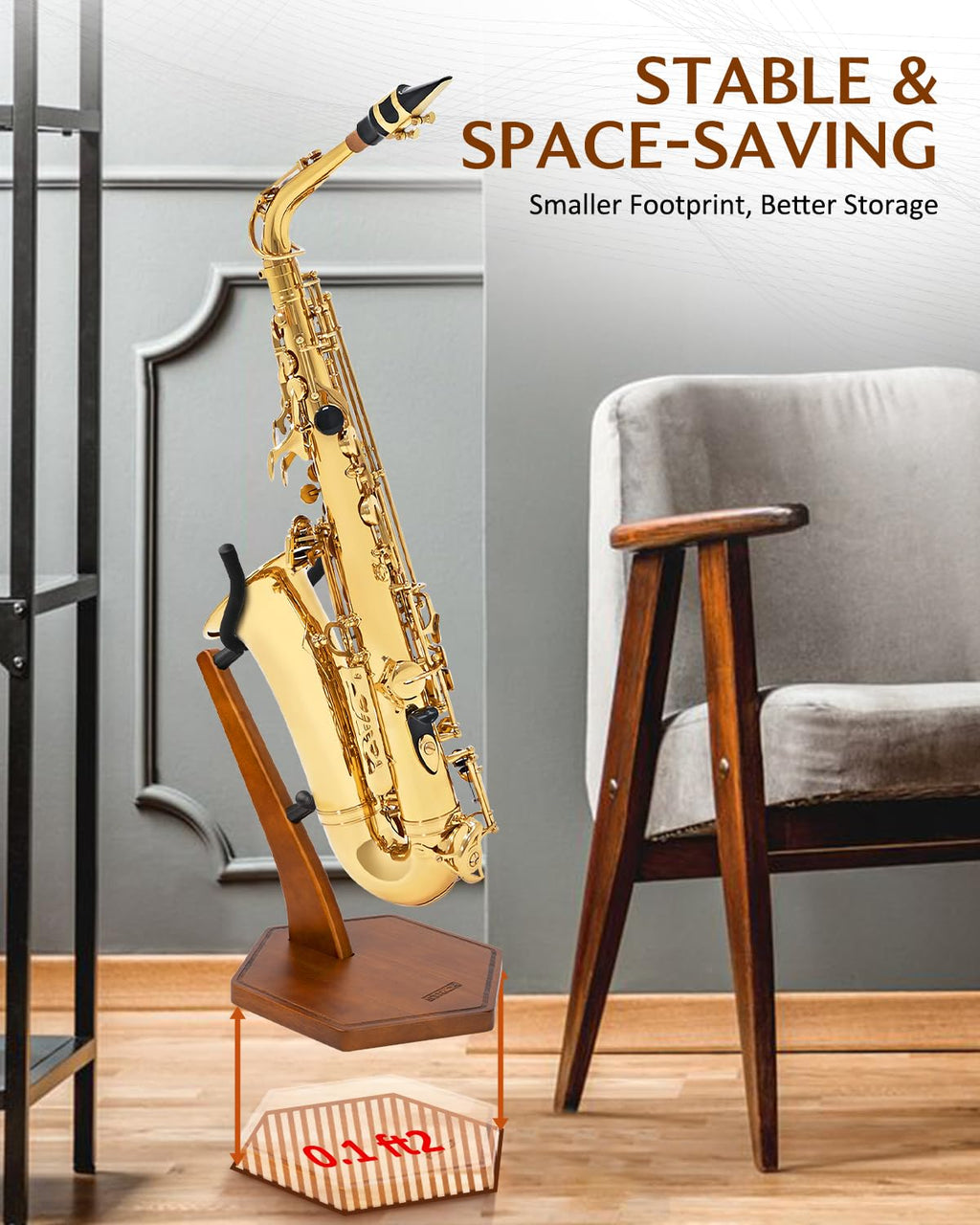 Wooden Saxophone Stand I98416