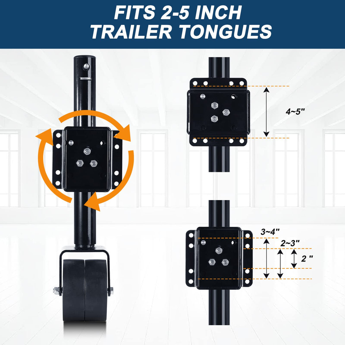 2000lbs Heavy Duty Swivel Trailer Jack with Wheel M55514