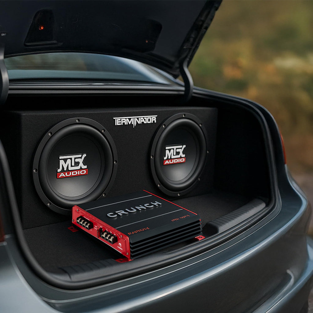1000 Watt 2 Channel Amplifier with 12 Inch Subwoofer Enclosure R9865