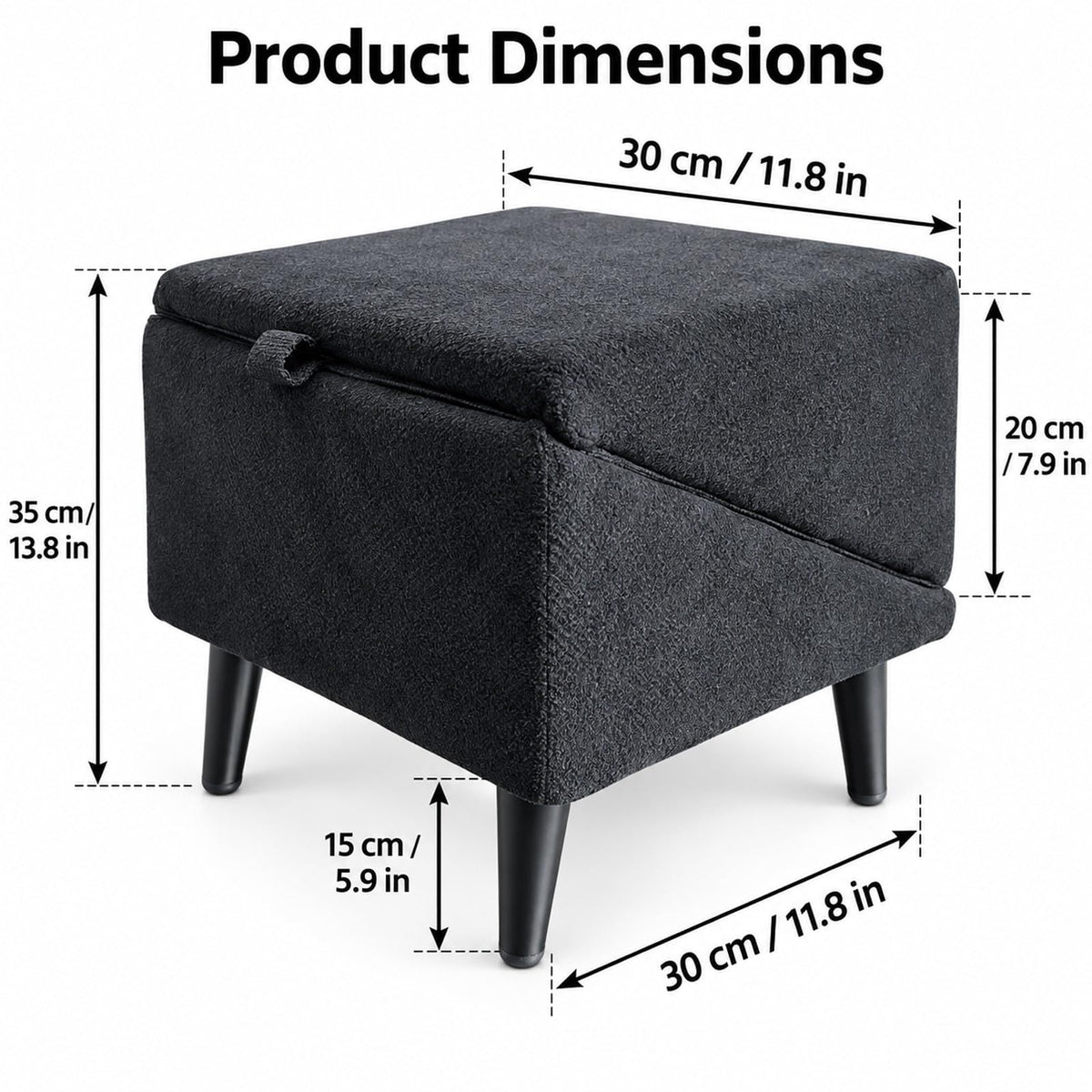 Foldable Dog Stairs Ottoman 2 in 1 Storage Pet Steps E40074