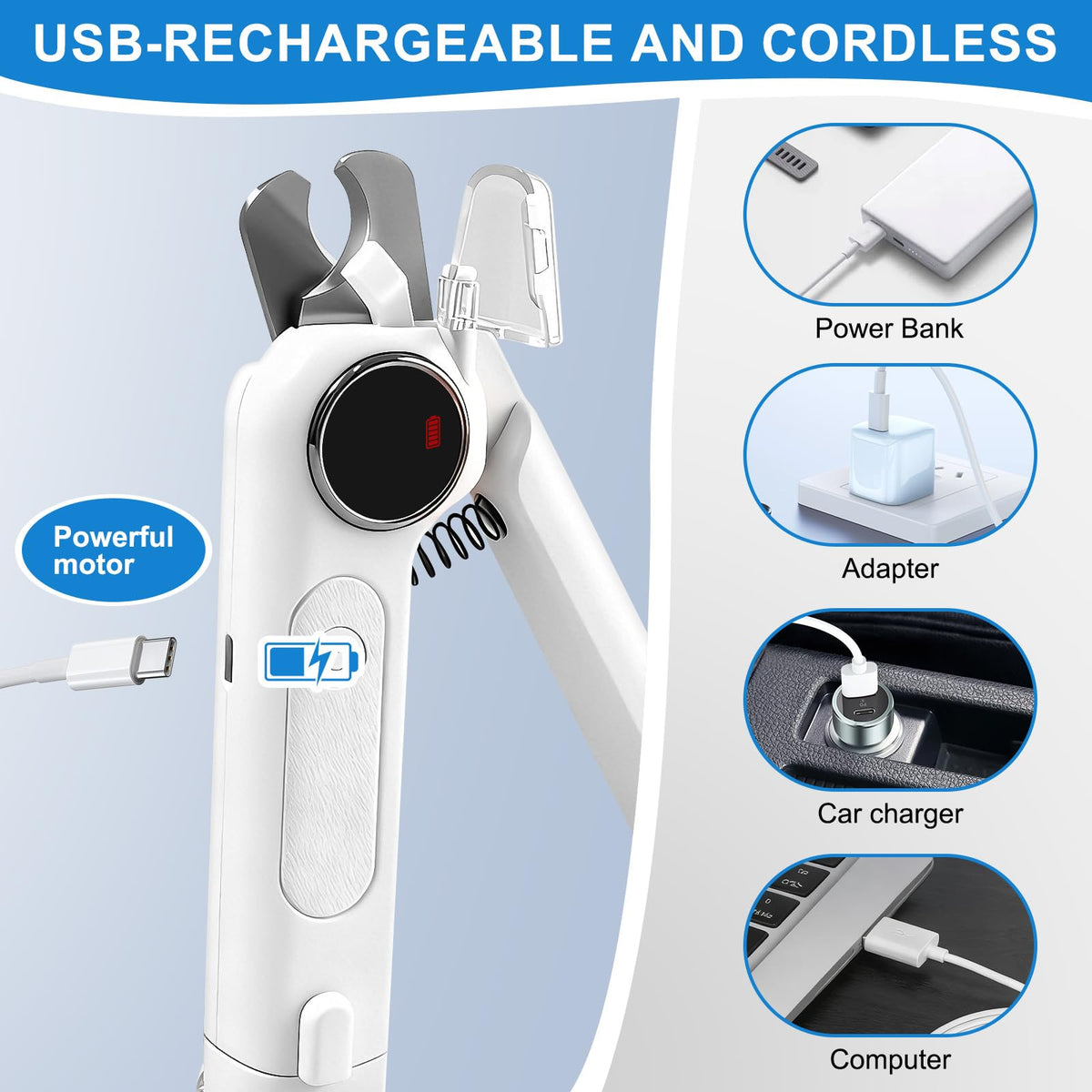 2-in-1 Dog Nail Clippers & Grinder with LED Light Q9303