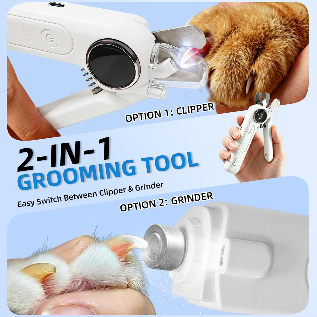 2-in-1 Dog Nail Clippers & Grinder with LED Light Q9303