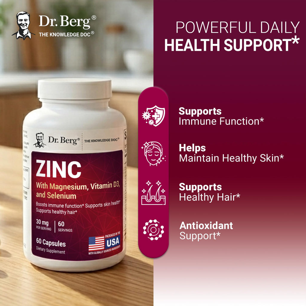 Zinc 30 mg 60 Capsules Chelated with Vitamin D & Selenium K35921