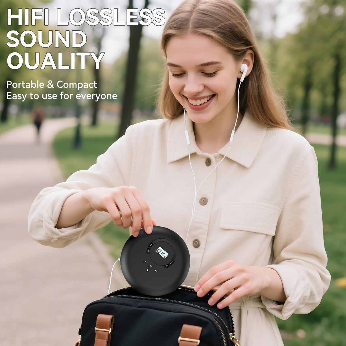 Portable CD Player with Headphones LCD Display T3333