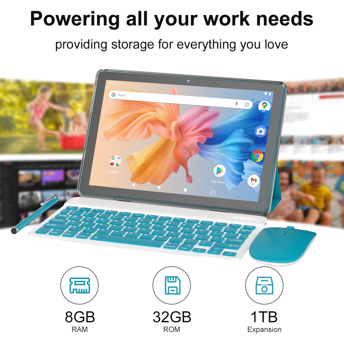 10 inch 2 in 1 Tablet with Keyboard Case G313