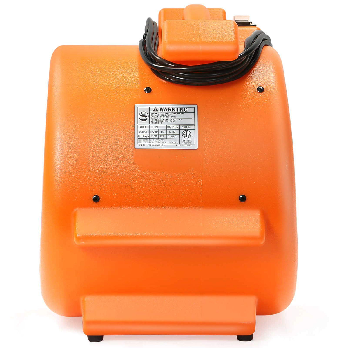 2 Speed 1/2 HP Orange Air Mover Floor Fan B657644