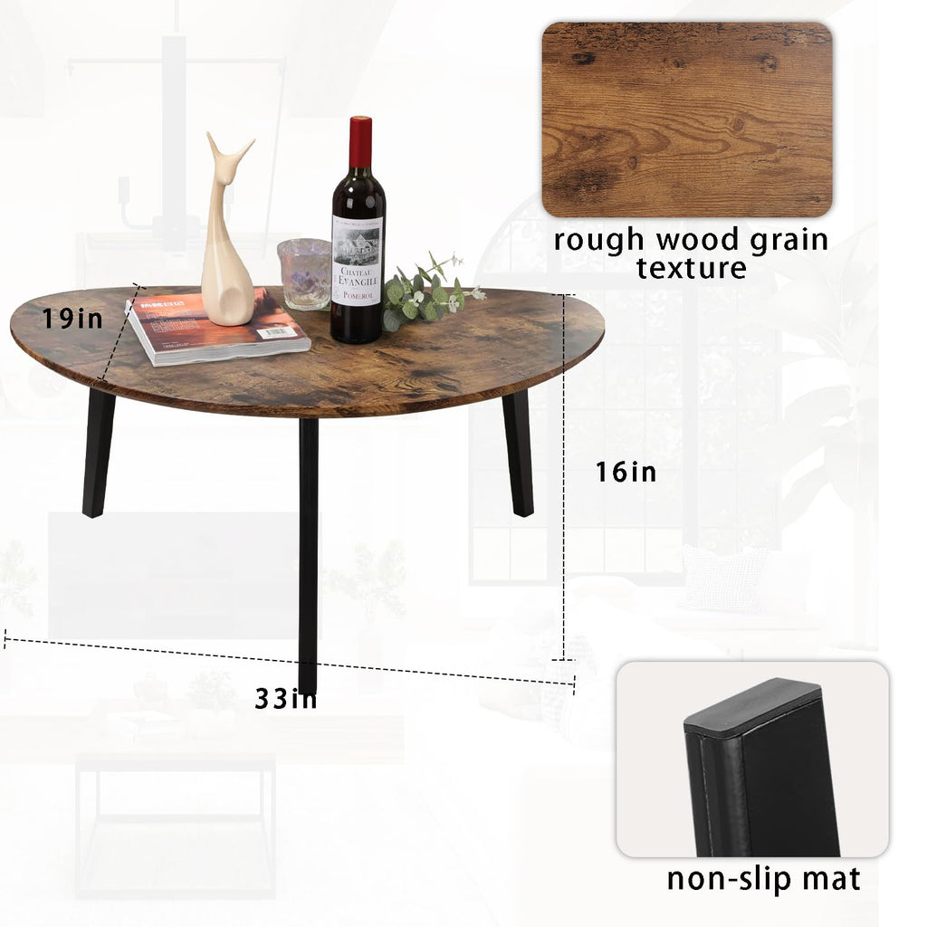 Oval Espresso Wood Coffee Table A2430