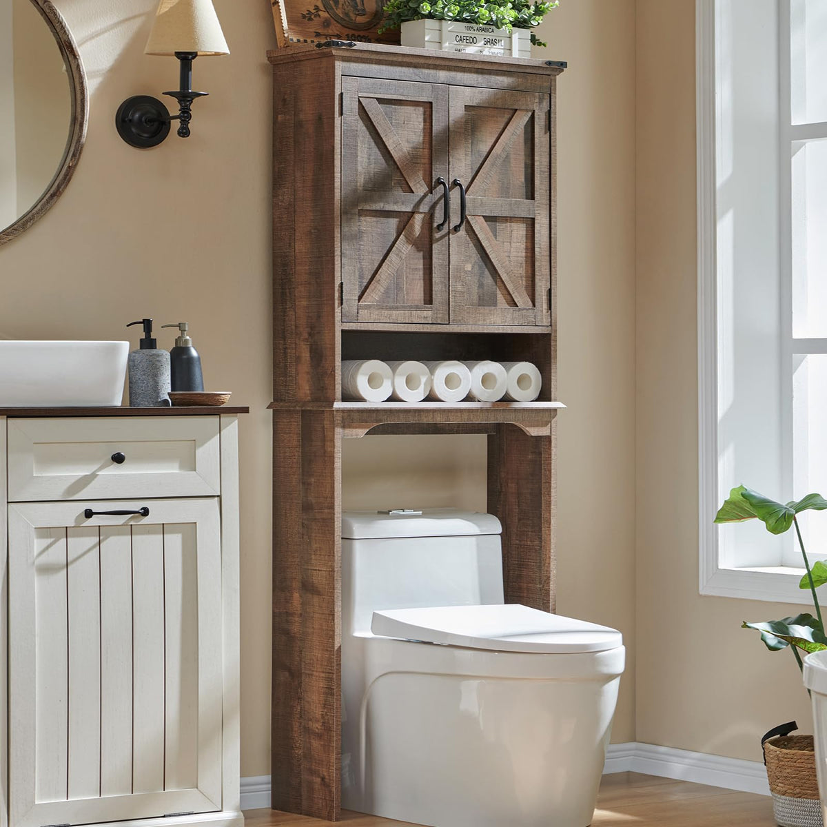 67" Over Toilet Storage Bathroom Cabinet G29672
