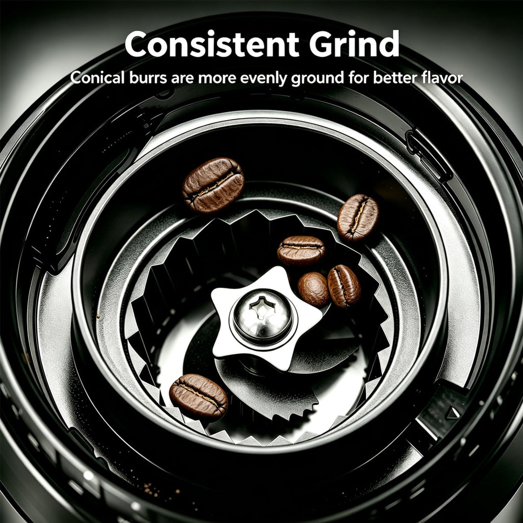 Conical Burr Coffee Bean Grinder, 25 Precise Settings, Anti-Static F892
