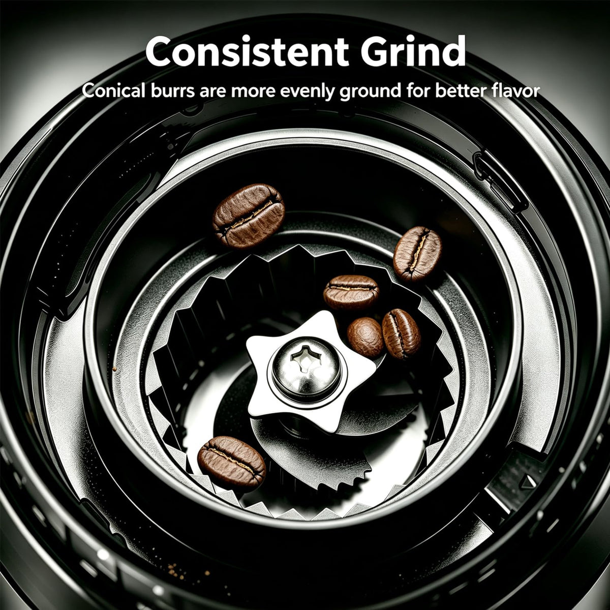 Conical Burr Coffee Bean Grinder, 25 Precise Settings, Anti-Static F892