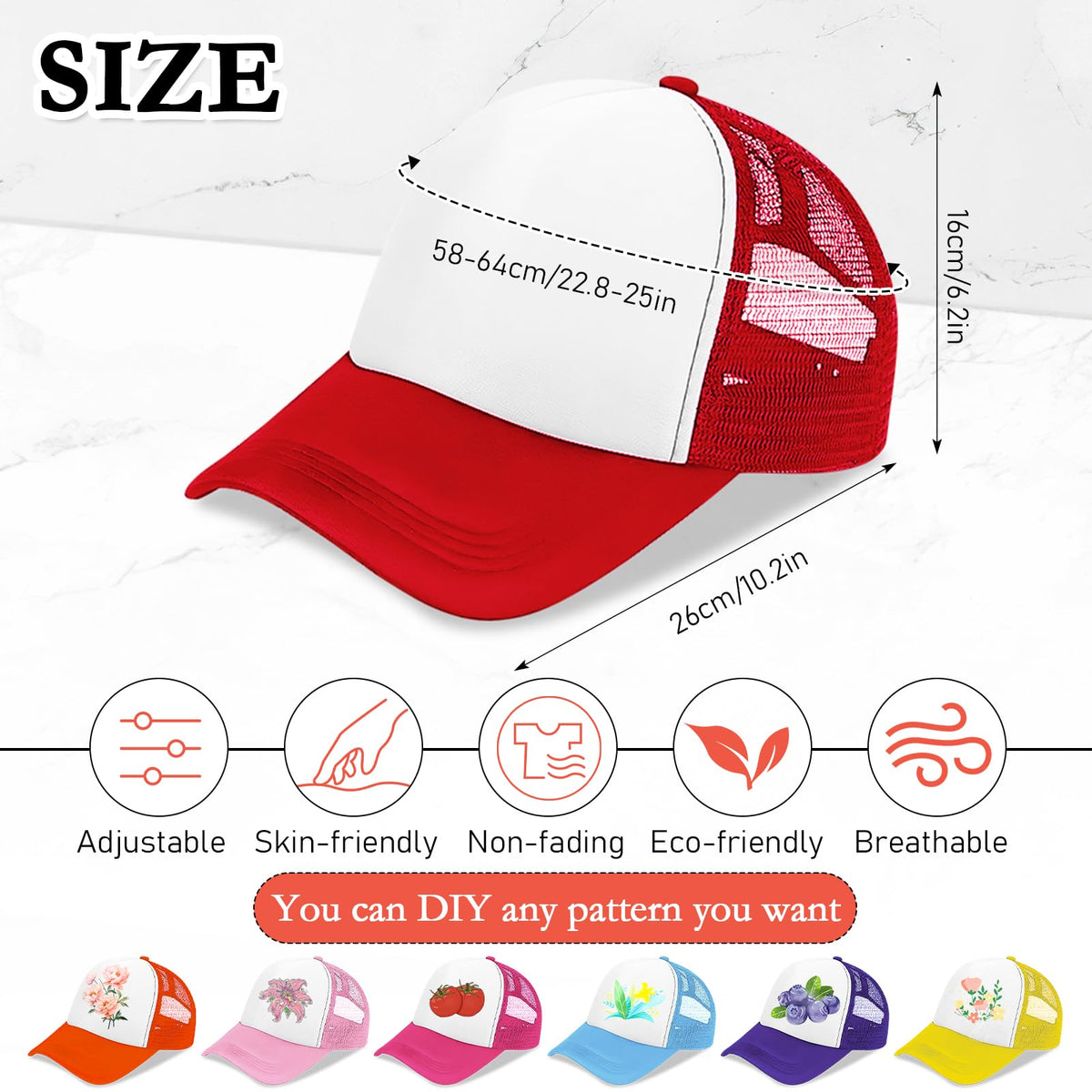 30 Pcs Kids Adjustable Mesh Trucker Hats R898