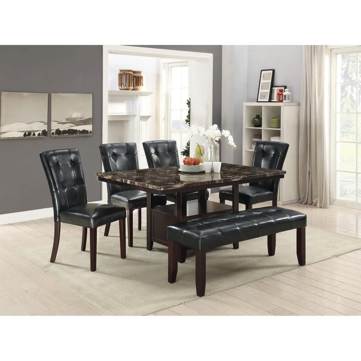 Black Faux Leather Dining Chairs Set of 2 X30162