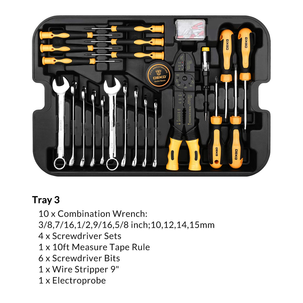 258 Piece Rolling Tool Box Socket Wrench Hand Tool Set Q876