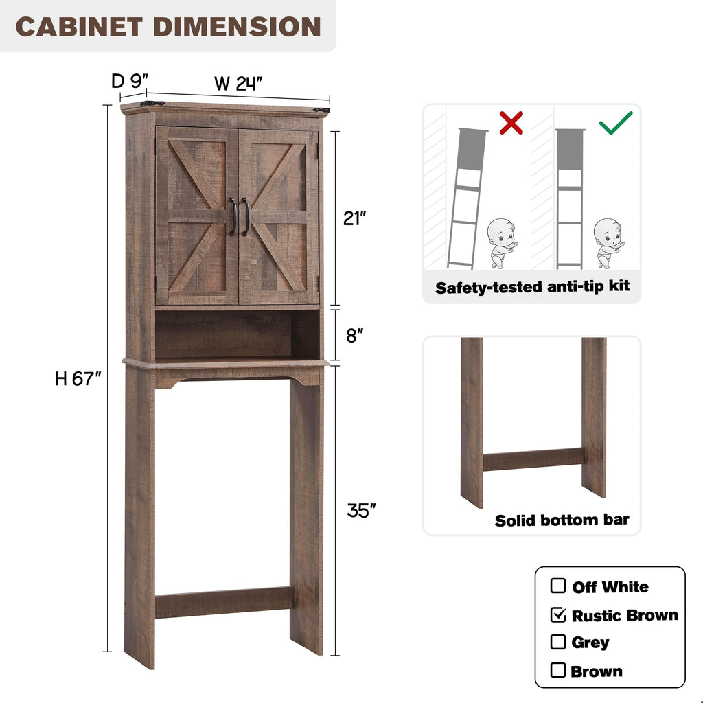 67" Over Toilet Storage Bathroom Cabinet G29672