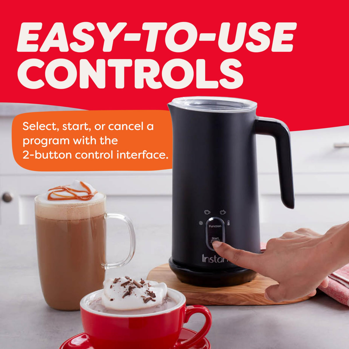 4-in-1 Milk Frother, 10 oz, Black R438