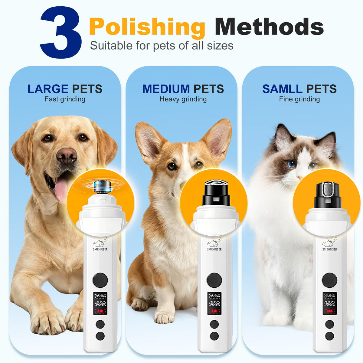 White 2-Speed USB Rechargeable Dog Nail Grinder T804773