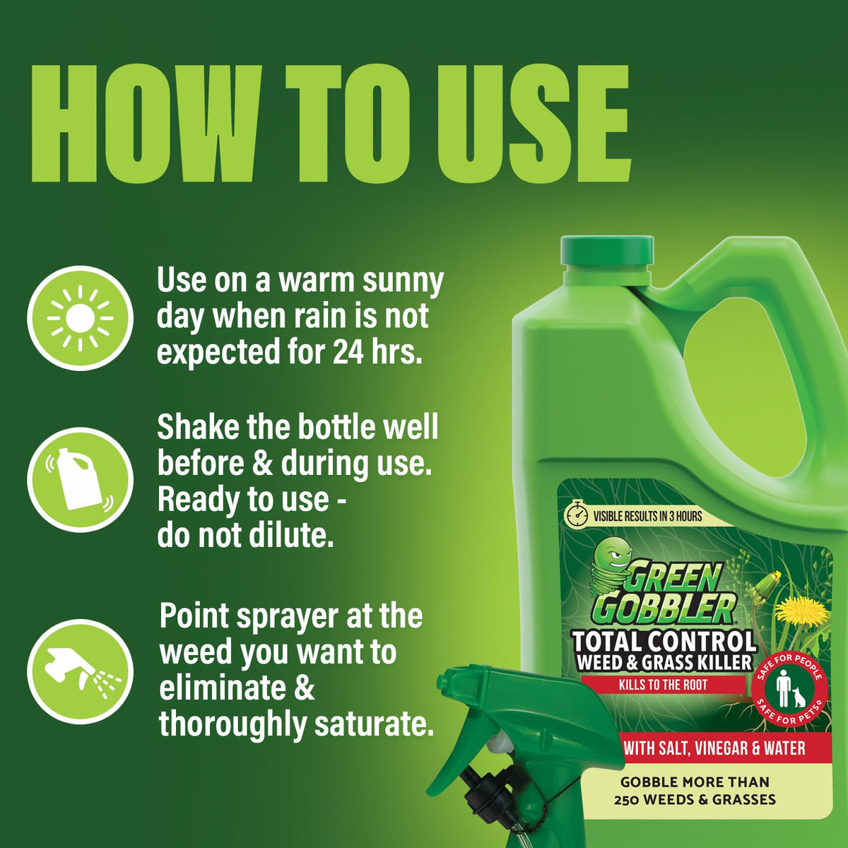 Natural Weed & Grass Killer Concentrated Salt & Vinegar 1 Gallon Trigger W86100