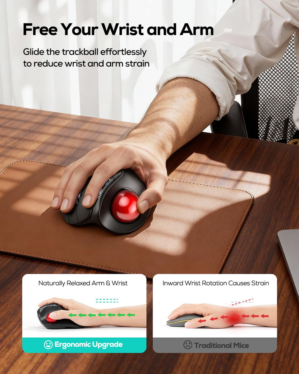 Wireless Ergonomic Vertical Trackball Mouse A497