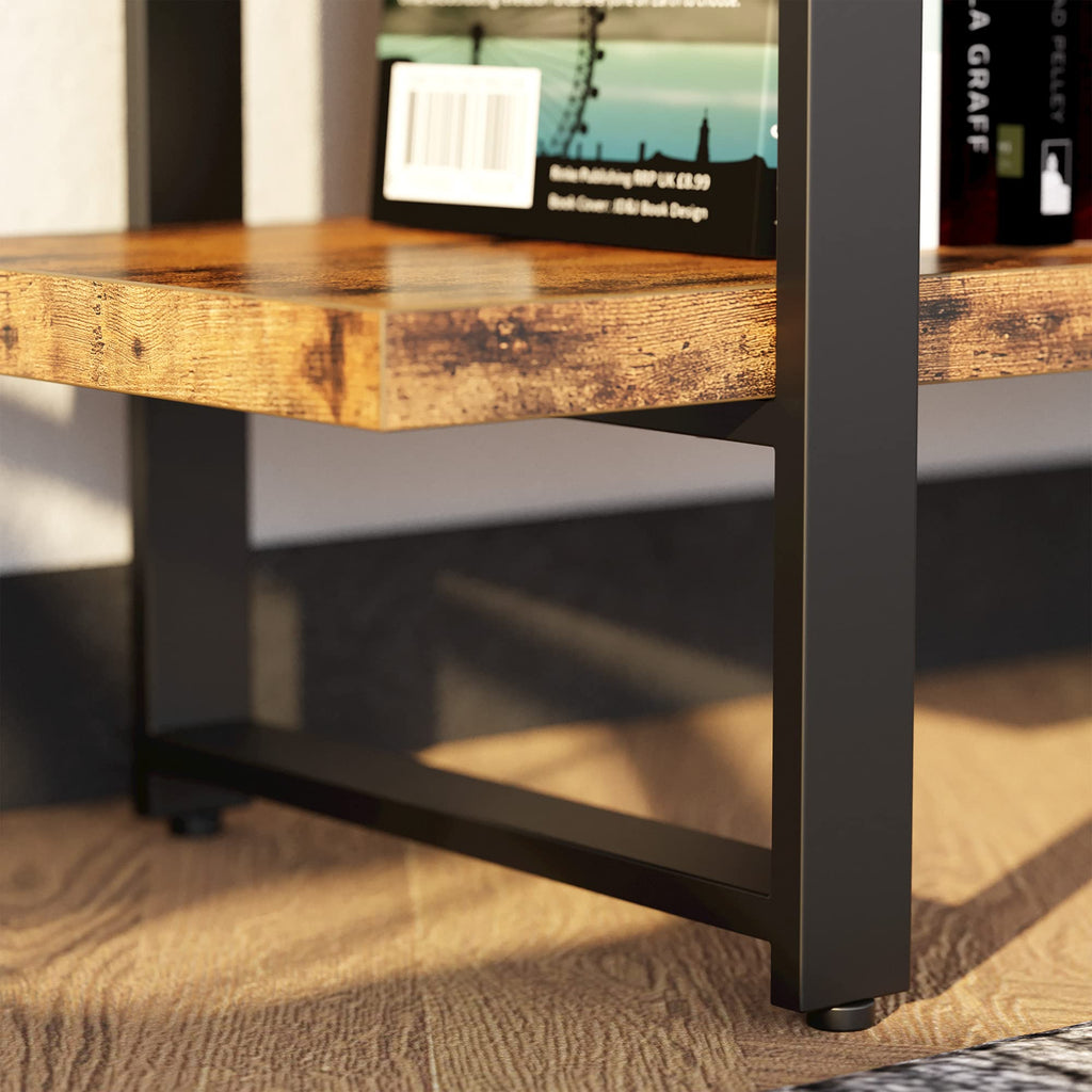 Industrial 5 Tier Wood and Metal Bookshelf B16898
