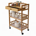 3-Tier Bamboo Kitchen Cart with Drawer U9216
