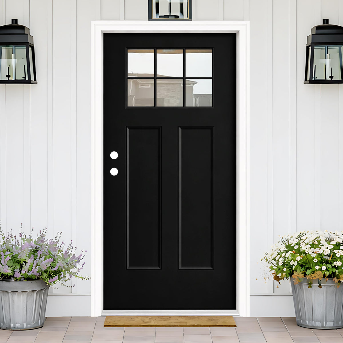 36 x 80 Black Fiberglass Entry Door Y8574