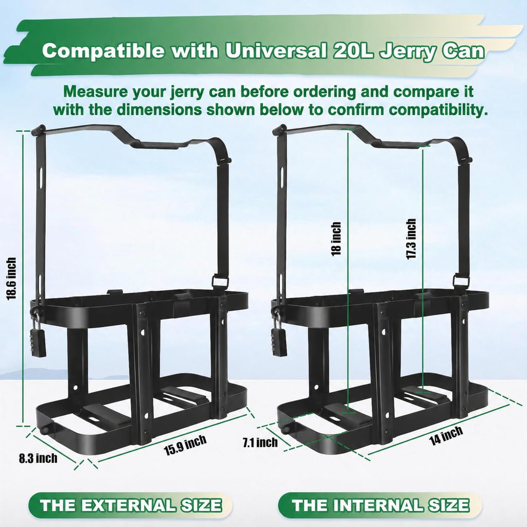 Gas Can Holder Rack with Combination Lock, 5 Gallon H64164