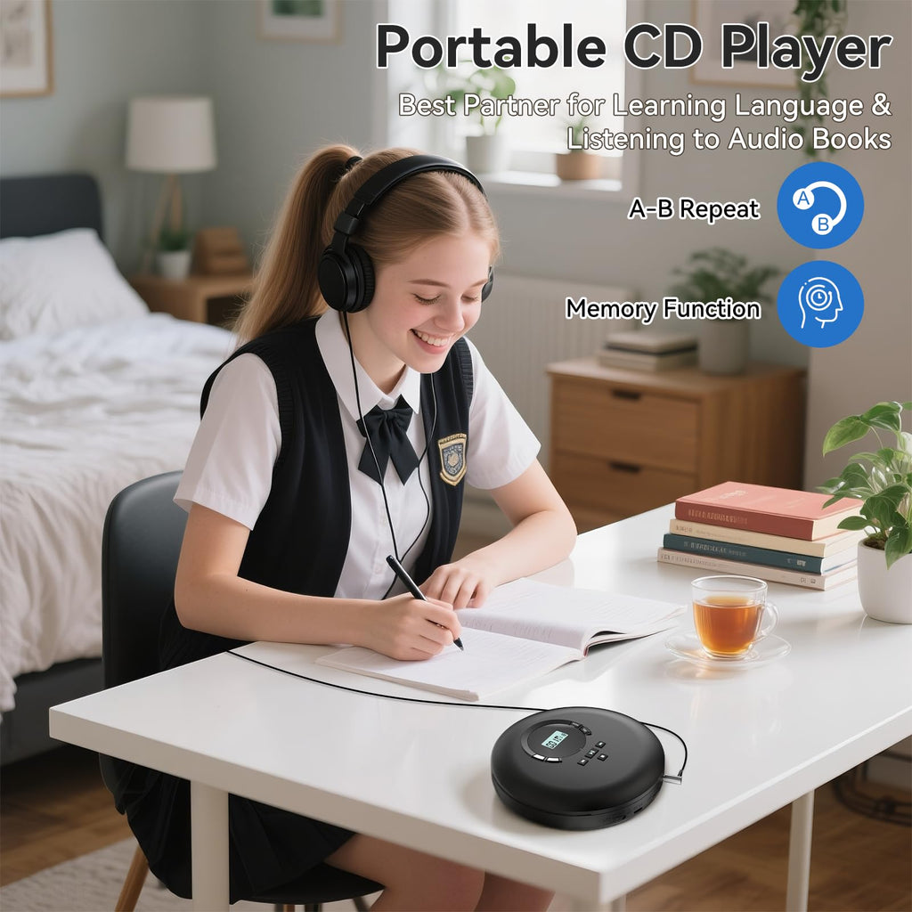 Portable CD Player with Headphones LCD Display T3333