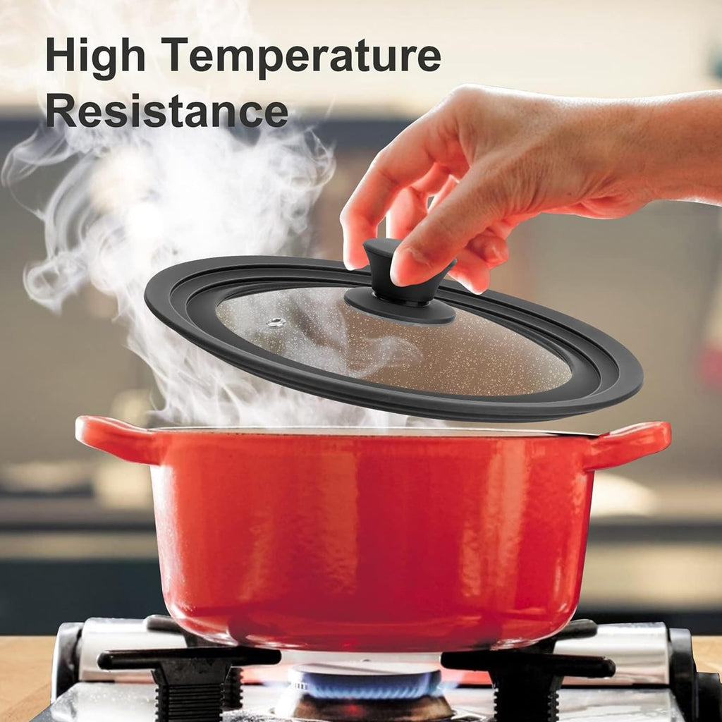Silicone Glass Pan Lid for 10, 11, 12 Inch Pots & Skillets B72364