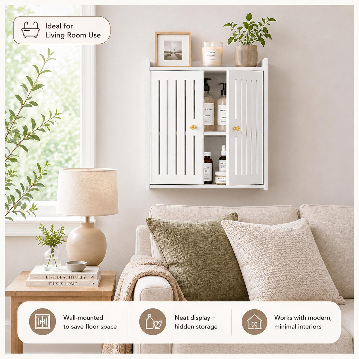 3-Tier Wall Bathroom Storage Cabinet Q830656