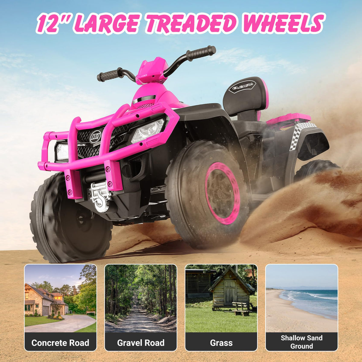 24V 2 Seater 4WD Off-Road Ride on ATV M95336