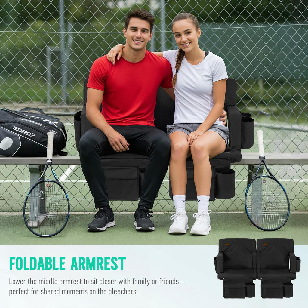 Stadium Seat with Back Support and Armrests 2-Pack I8374
