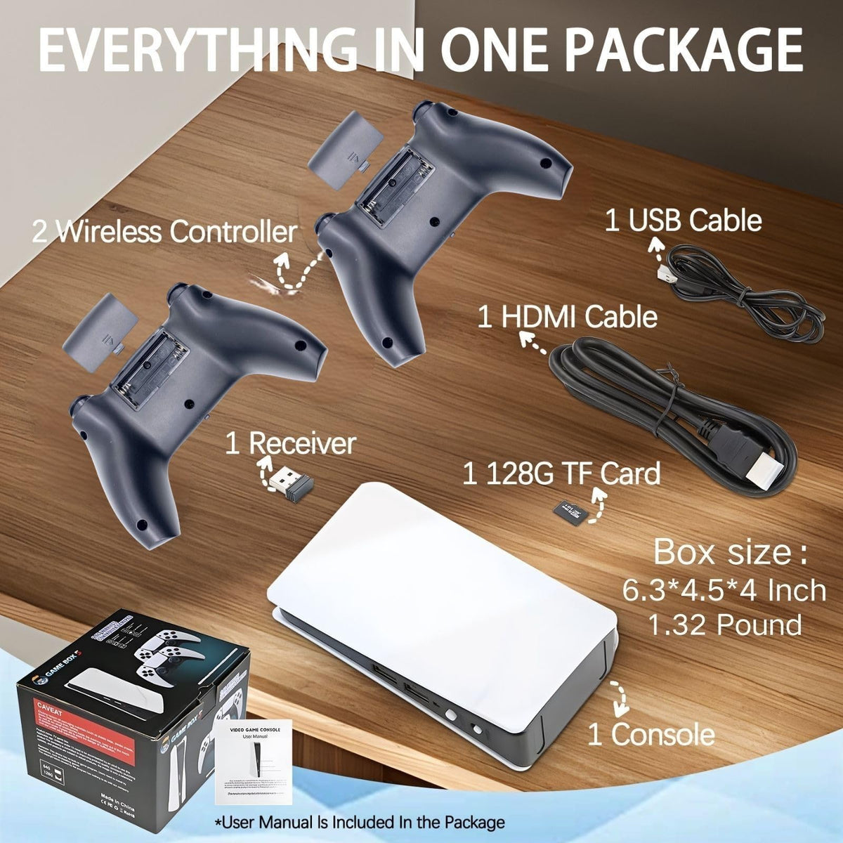 Wireless Retro Game Console 4k 128GB 40000+ Games V3681