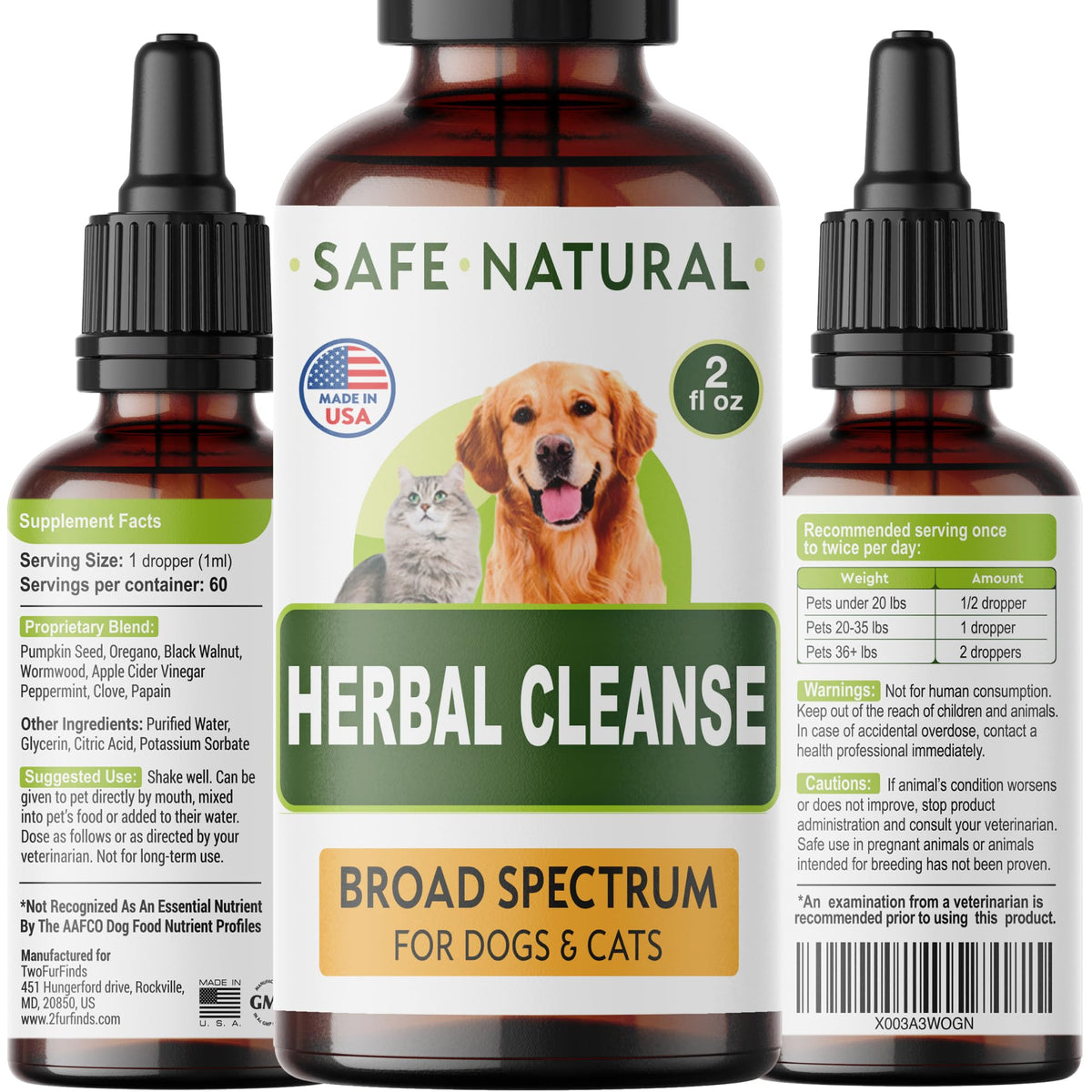 Herbal Cleanse for Cats and Dogs 2.0FlOz V903