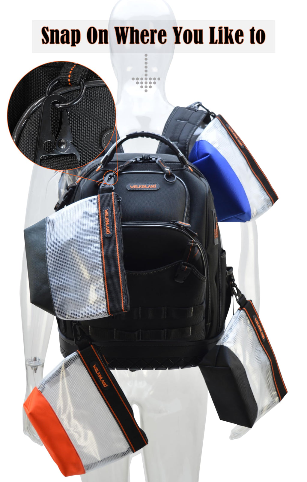 10-Inch Clear 4-Pack Zippered Tool Pouch A1752