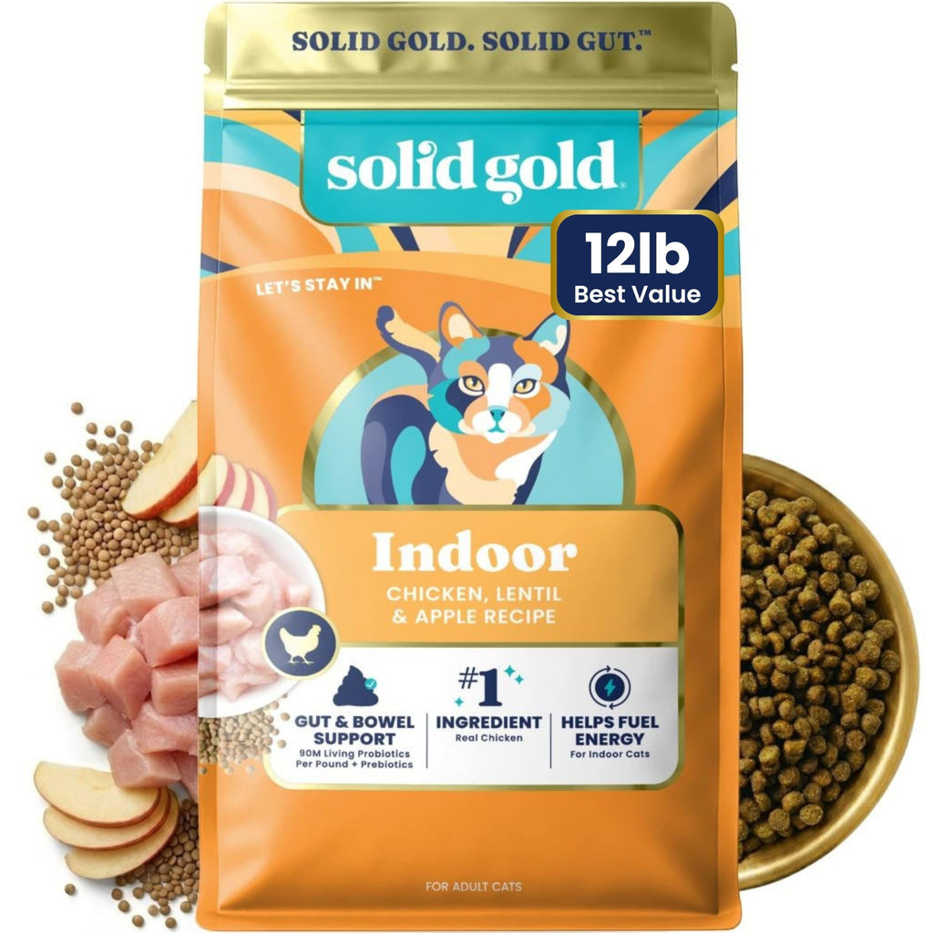 Solid Gold Indoor Chicken Dry Cat Food High Fiber, Adult & Senior Cats 12LB M22839