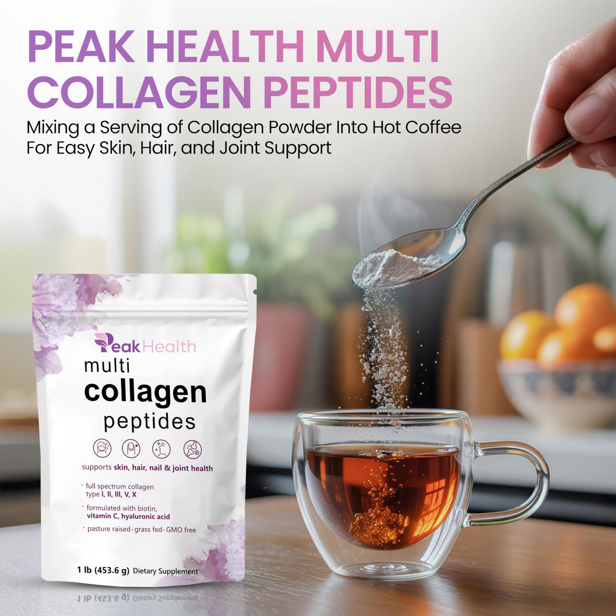 Multi Collagen Peptides Powder 1lb Types I II III V X C843937
