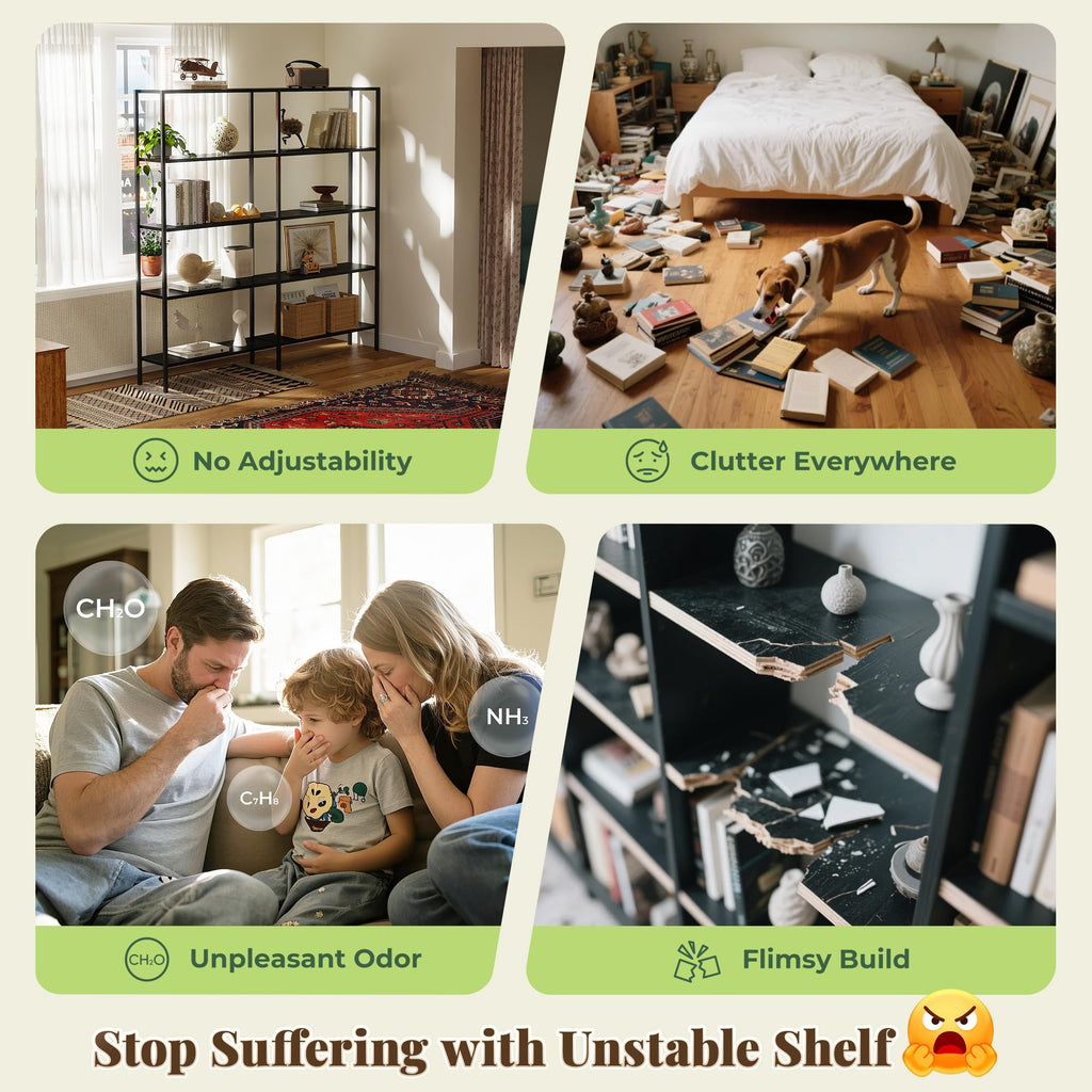 5 Tier L Shaped Corner Bookshelf with 10 Open Shelves K543786