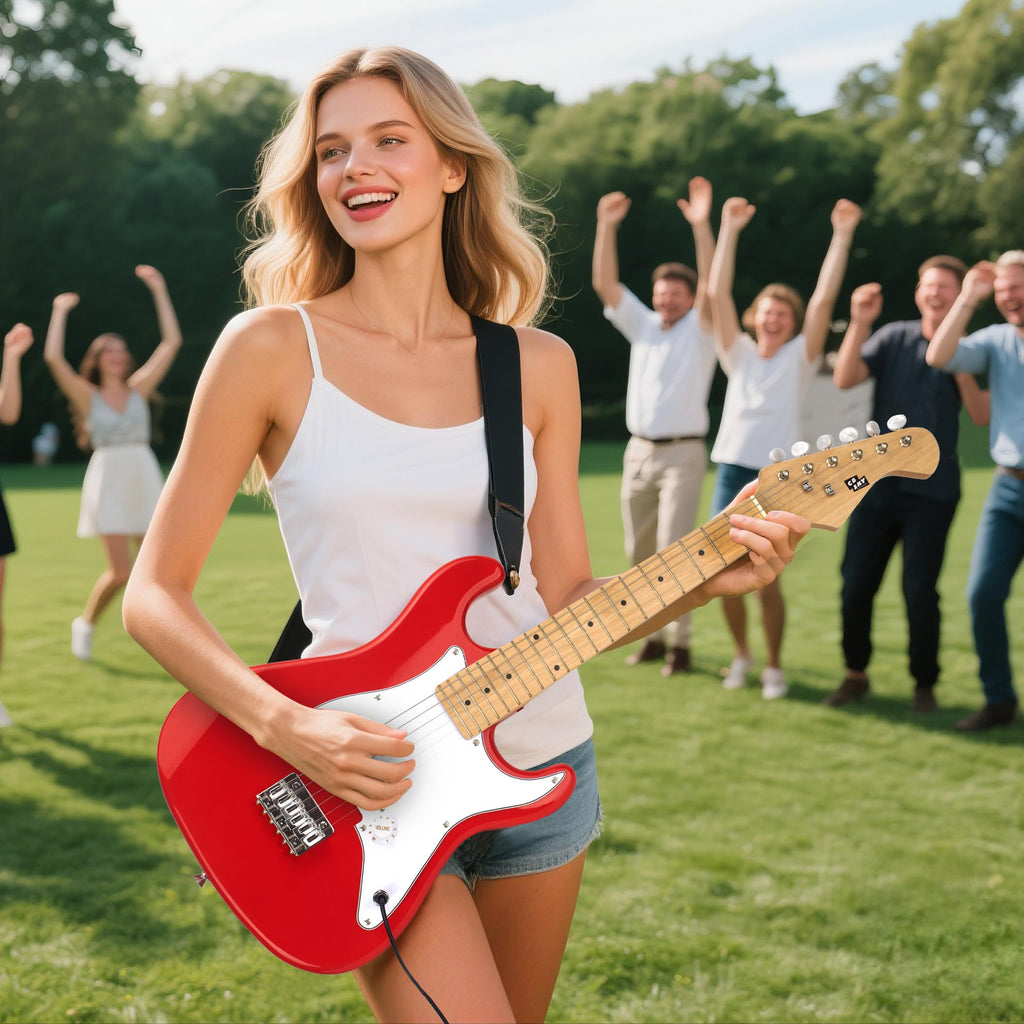 32 Inch Junior Size Red Electric Guitar Beginner Kit with Amplifier and Bag Y494984
