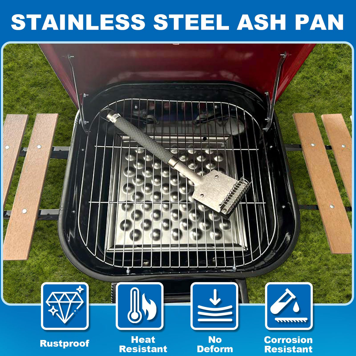 14.4" Charcoal Ash Tray Carbon Steel U403700